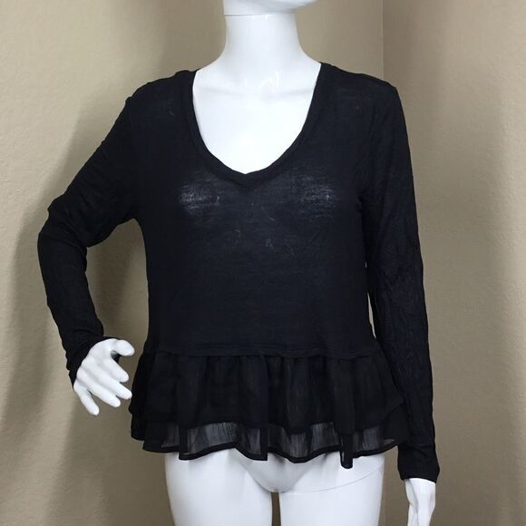 H.I.P. Mixed Media Long Sleeve Top (B15) - Picture 1 of 5